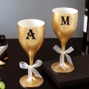 Personalize Gold Wine Glass (unbreakable)